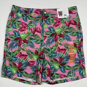 Stella Parker Woman's Shorts 8 Stretch Pink Floral Tropical Hawaii Beach NEW $46